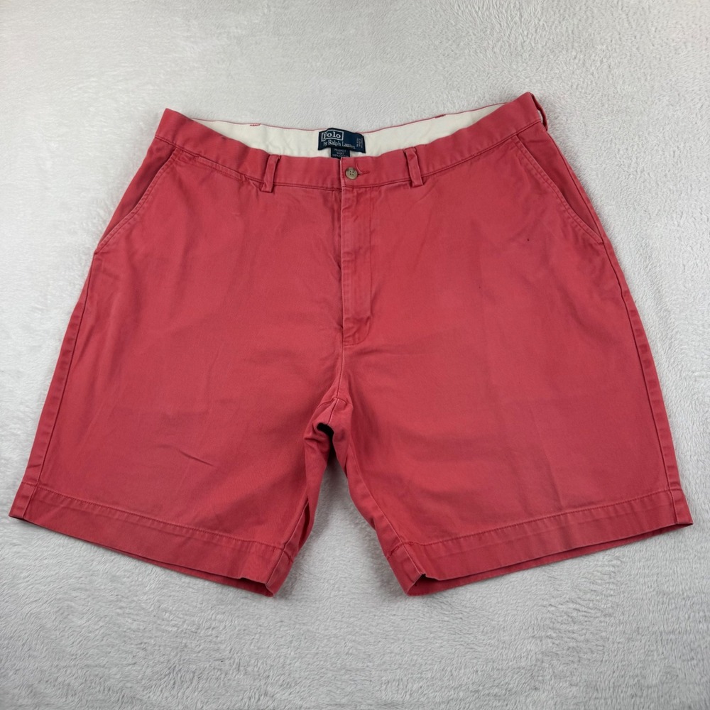 Polo Ralph Lauren Prospect Shorts Mens 40 Salmon Pink Cotton Classic Chino 9"